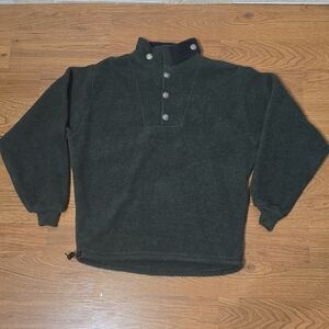 SUMMIT DOG WASHABLE WOOL BLEND 1/3 SILVER BUTTON PULLOVER GREEN M